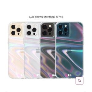 Case-mate iPhone 12/12PRO soap bubble clear iridescent, swirls. Gently used